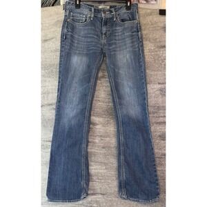 BKE Aiden Straight Leg Jeans Medium Wash Contrast Stitch 30R Mens Blue Denim